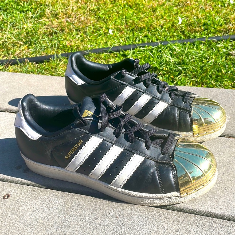 Adidas Superstar Gold Toe chrome